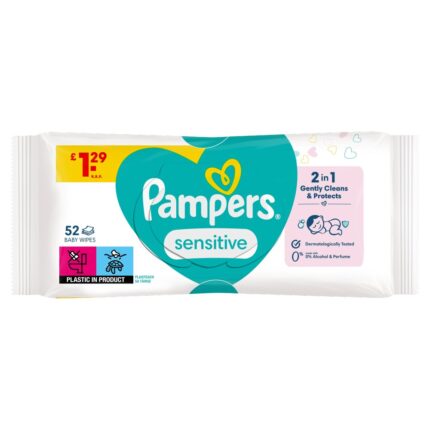 Pampers Sensitive Baby Wet Wipes x52