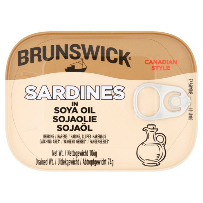 Brunswick Canadian Style Sardines in Soya Oil 106g