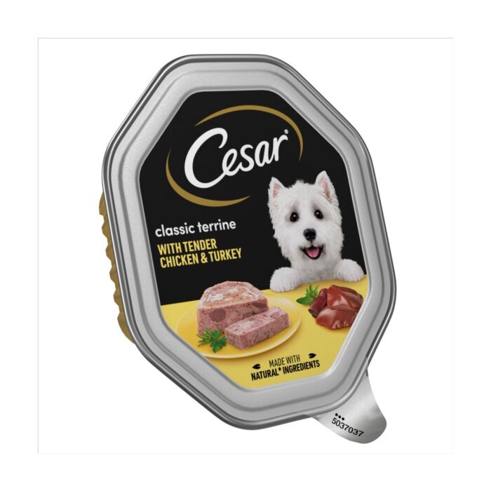 Cesar Classic Terrine Dog Food Tray Chicken & Turkey in Loaf 150g