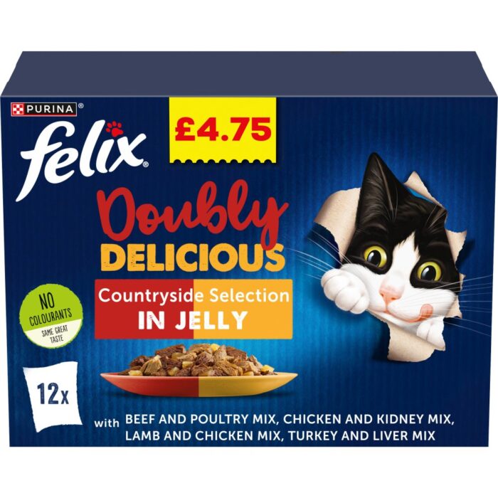 Felix Doubly Delicious Countryside Selection in Jelly 12 x 100g (1.2kg)