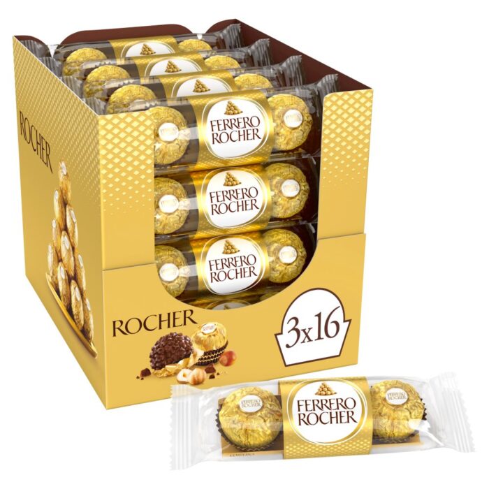 Ferrero Rocher Milk Chocolate Hazelnut Pralines Treat Pack